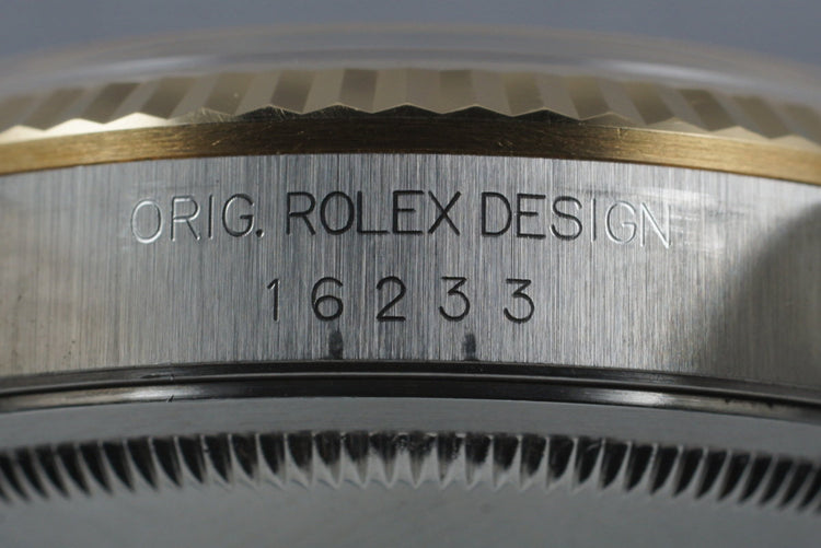 1997 Rolex Two Tone DateJust 16233 Factory Diamond Jubilee Dial with Box and Papers