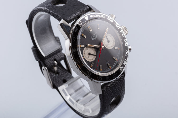 1960's Heuer Autavia Chronograph Black 2 Register Dial