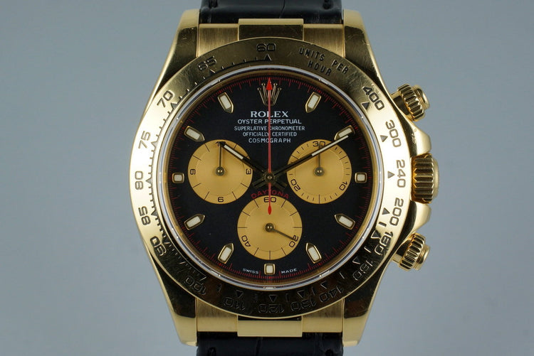2001 Rolex 18K YG Daytona 116518 with Box & Receipt