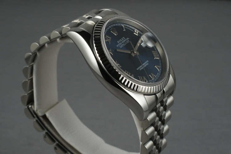 2005 Rolex Modern Datejust 116234 with Blue Roman Dial