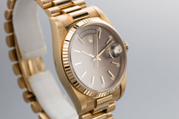 1979 Rolex Day-Date 18038 Brown Dial with Service Papers