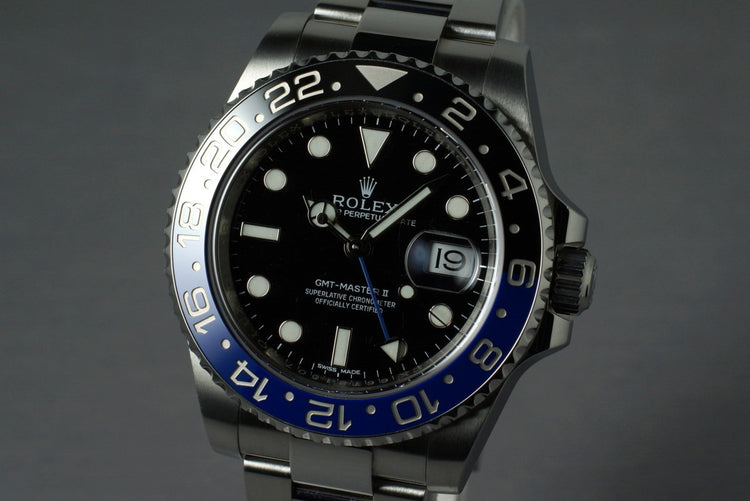 2013 Rolex GMT II 116710BLNR with Box and Papers