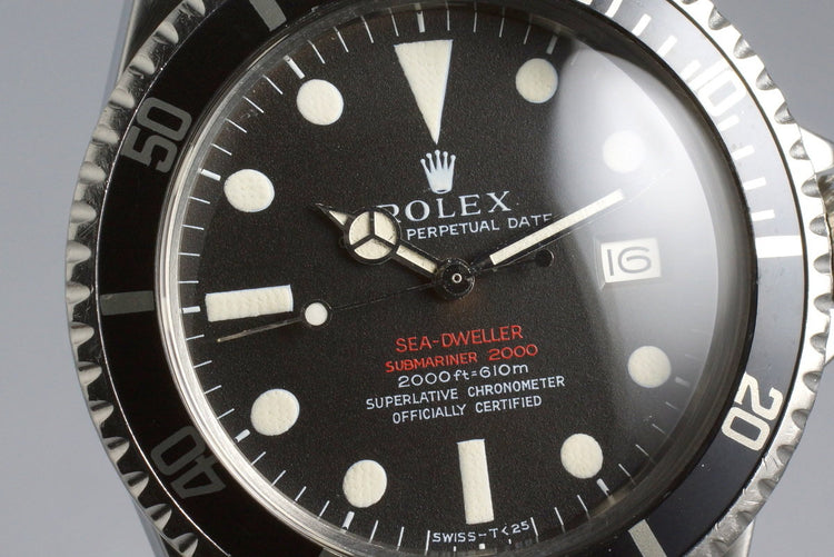 1967 Rolex Double Red Sea Dweller 1665 with Thin Case Mark II Brown Dial