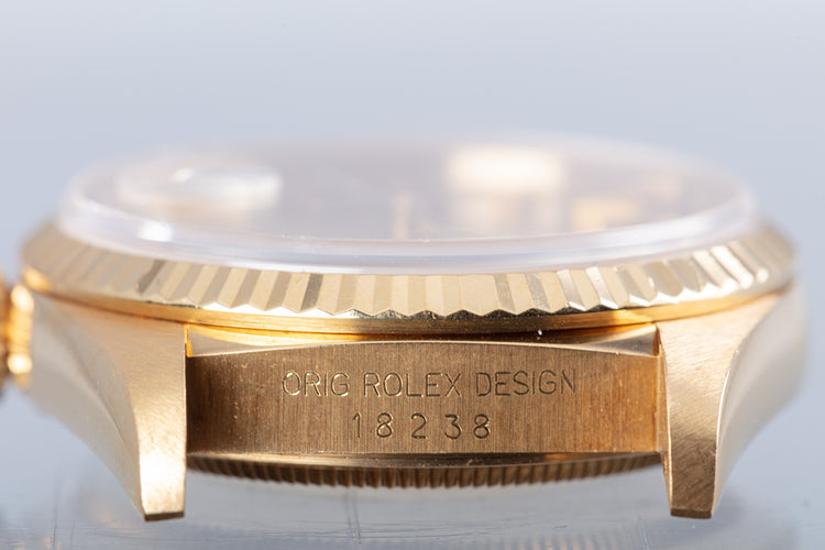 1989 Rolex Day-Date 18238 Champagne Dial with Rolex Service Card