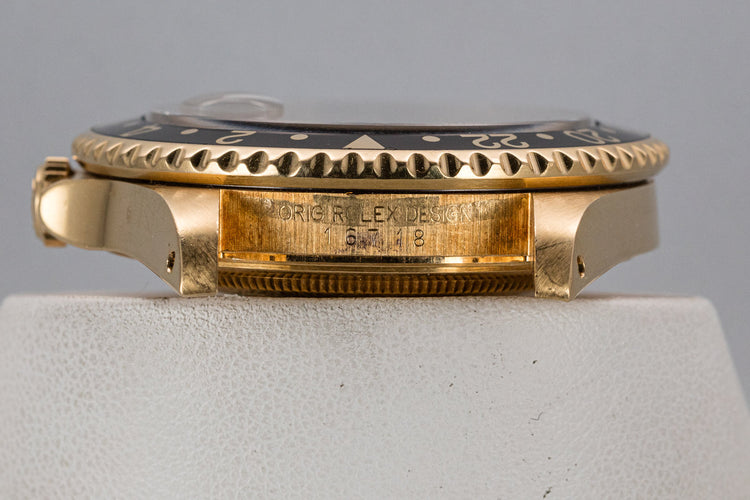 1990 18K YG Rolex GMT-Master II 16718 Black Dial