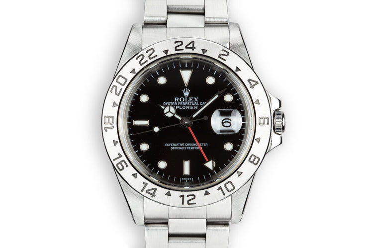 1999 Rolex Explorer II 16570 with "SWISS" Only Black Dial