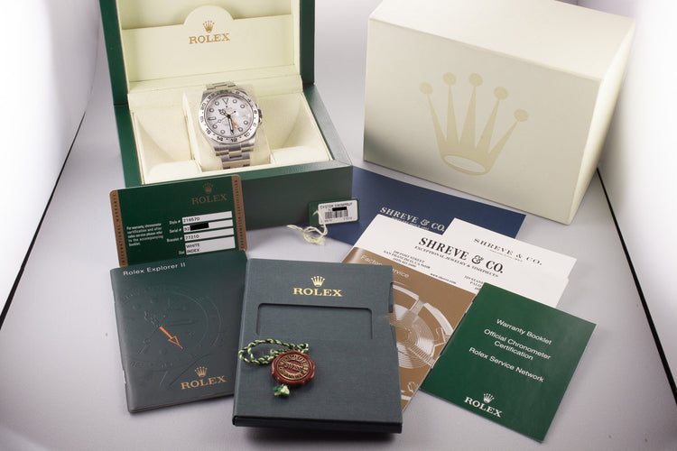 2014 Rolex Explorer II 216570 White Dial with Box and Papers