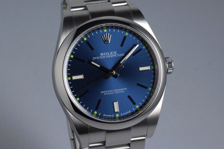 2015 Rolex Oyster Perpetual 114300 Blue Dial with Box
