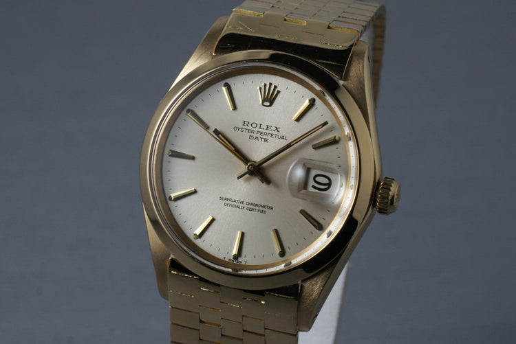 1968 Rolex 18K YG Date 1500 with Brick Bracelet