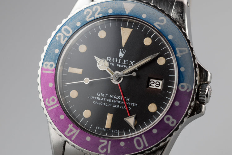1970 Rolex GMT-Master 1675 with Fuchsia Bezel Insert