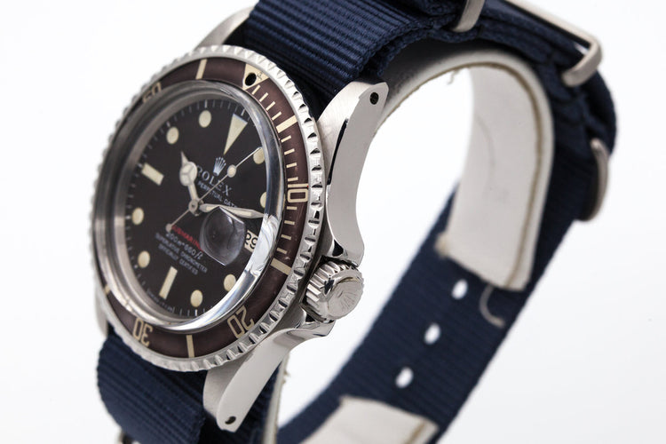 1969 Rolex Red Submariner 1680 Tropical BROWN Mark II Meters First Dial