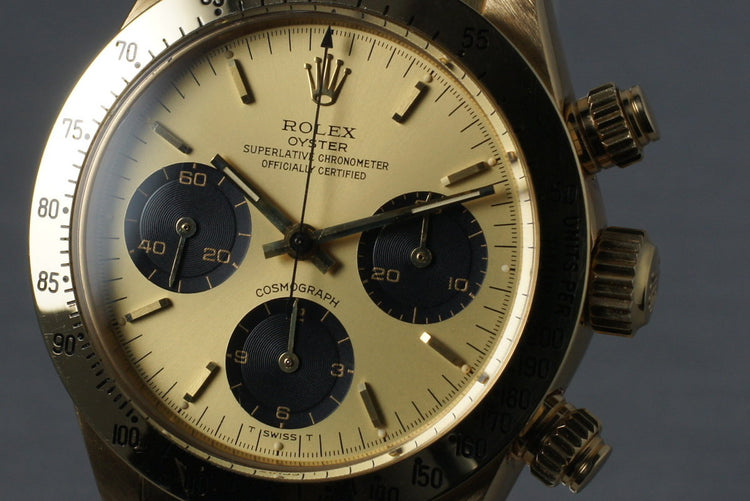 1987 Rolex Daytona 18K 6265 with Gold Dial and Box and Papers