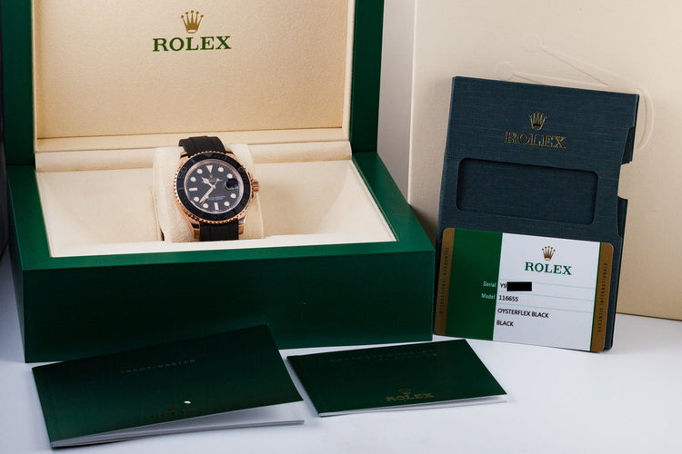 2017 Rolex 116655 Yacht-Master 18K Rose Gold with Box and Papers