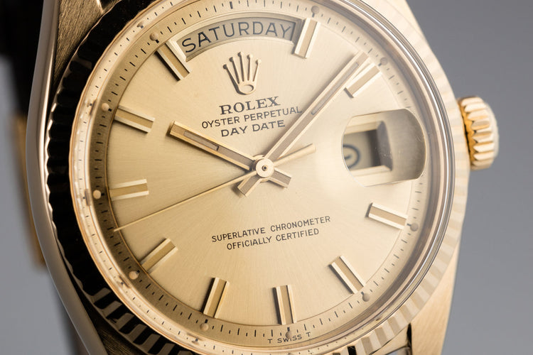 1970 Rolex 18K YG Day-Date 1803 "Wide Boy"