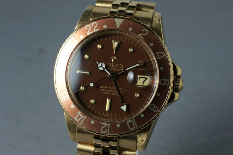 1969 Rolex 18K YG GMT-Master 1675 with Root Beer Dial