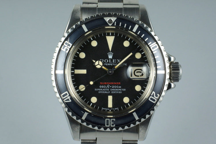 1970 Rolex Red Submariner 1680 Mark IV Dial with Box and Papers (Full Set)