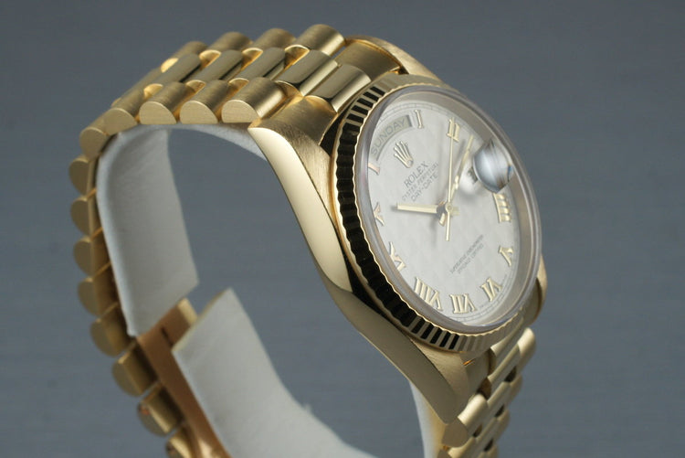 1990 Rolex Yellow Gold Day-Date Ref: 18238 with Cream Pyramid Dial