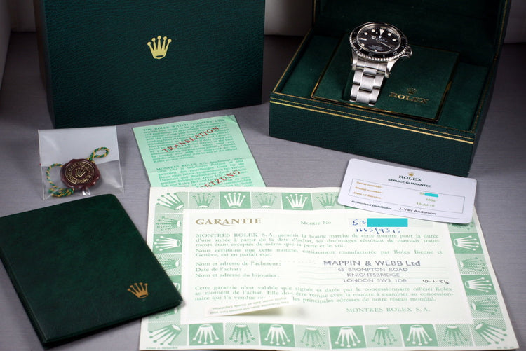 1978 Rolex Sea Dweller 1665 Mark I Dial with Box and Papers