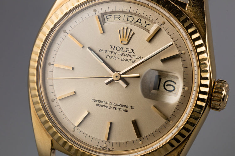 1972 Rolex 18K YG Day-Date 1803 Champagne Dial