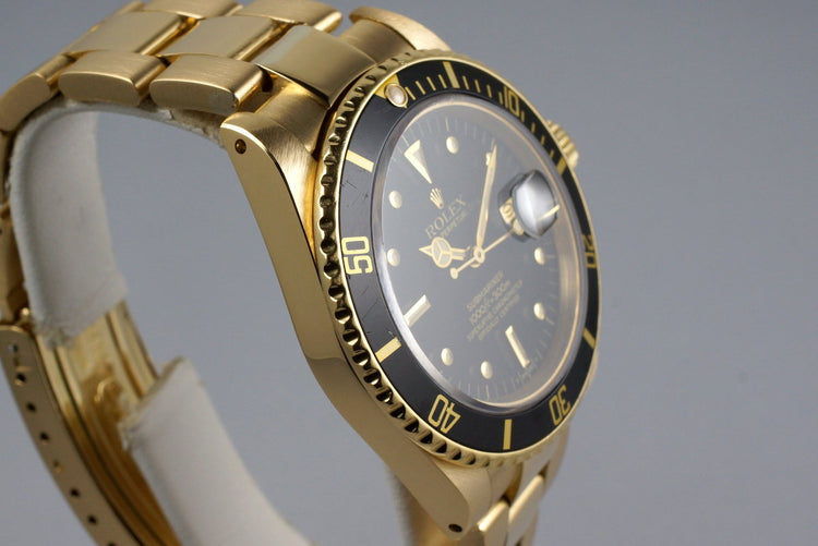1983 Rolex YG Submariner 16808 Black Nipple Dial