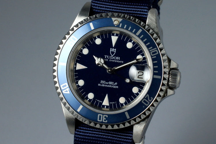 1995 Tudor Blue Submariner 79190 with Box and Papers