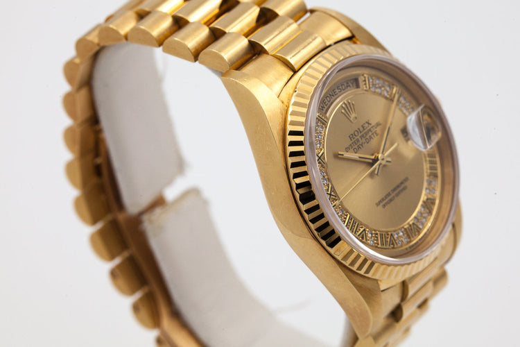 1995 Rolex Day-Date 18238 with Diamond Dial
