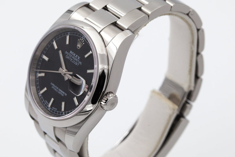 2016 Rolex Datejust 116200 Black Dial