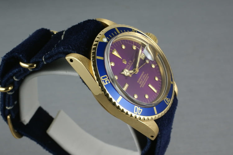 Rolex 18K Yellow Gold Submariner 1680 with VIOLET color change dial