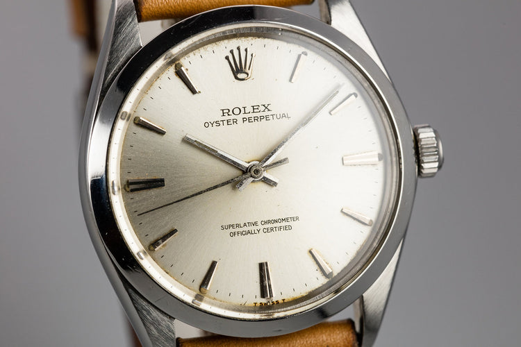 1965 Rolex Oyster Perpetual 1002 Silver Dial with Papers