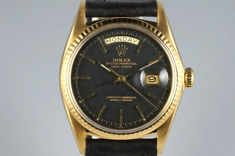 1968 Rolex YG Day-Date 1803 Matte Black Dial