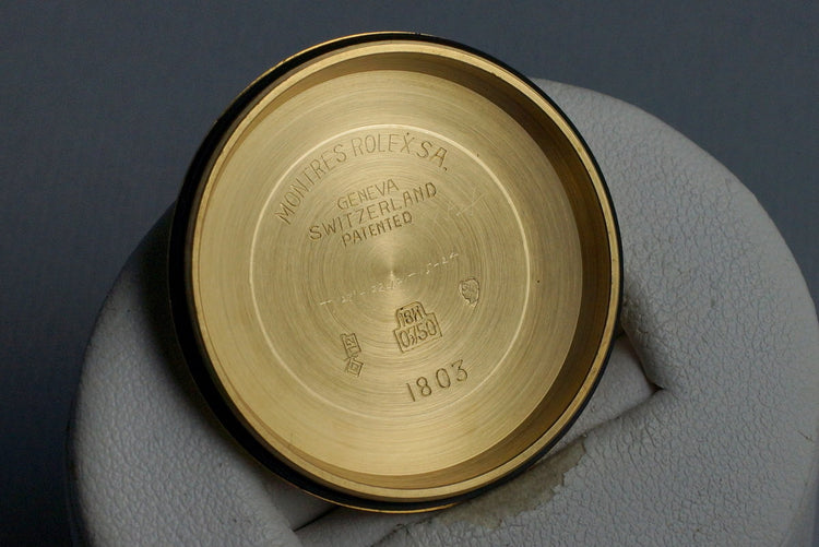 1972 Rolex YG Day-Date 1803 Champagne Linen Sigma Dial