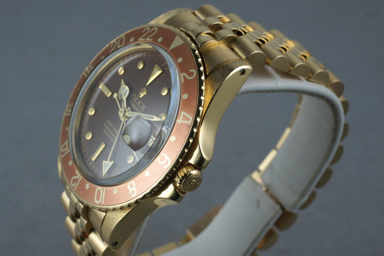 1969 Rolex 18K YG GMT-Master 1675 with Root Beer Dial