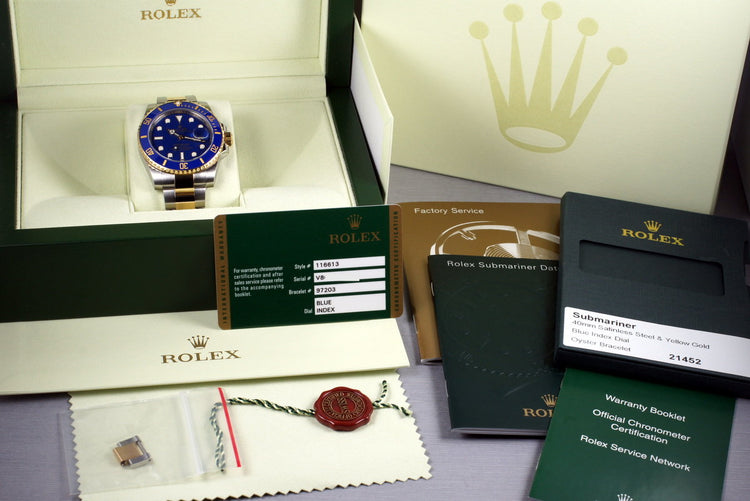 2009 Rolex 18K/SS Submariner 116613 with Box and Papers