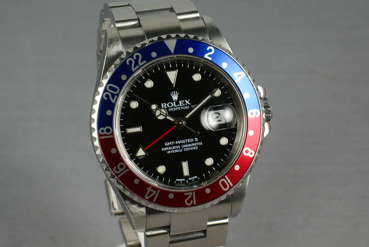 Rolex GMT Ref: 16710 F serial with Box and Papers