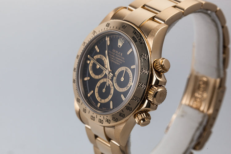 1995 Rolex 18K Gold Zenith Daytona 16528 with Black Dial
