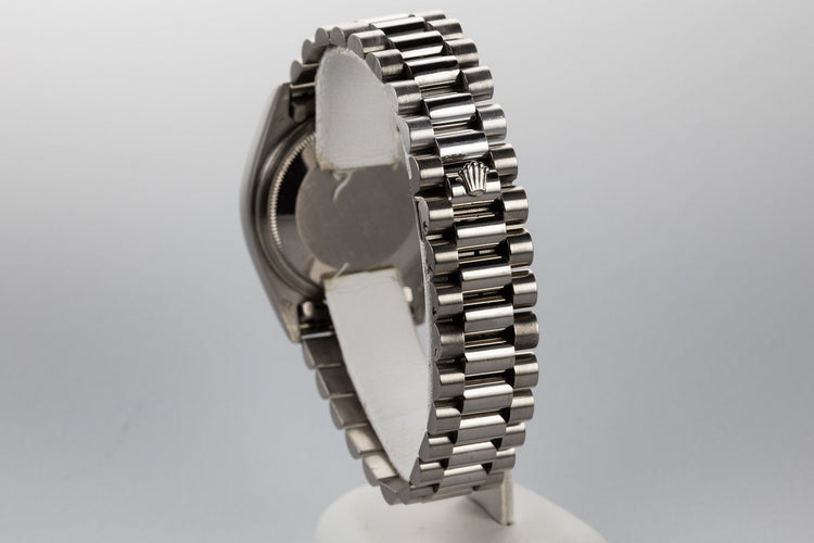 1981 Rolex 18K White Gold Day-Date 18039 with Black Diamond Dial