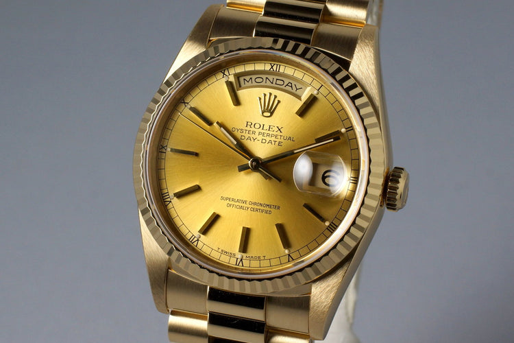 1995 Rolex YG Day-Date 18238 Champagne Dial
