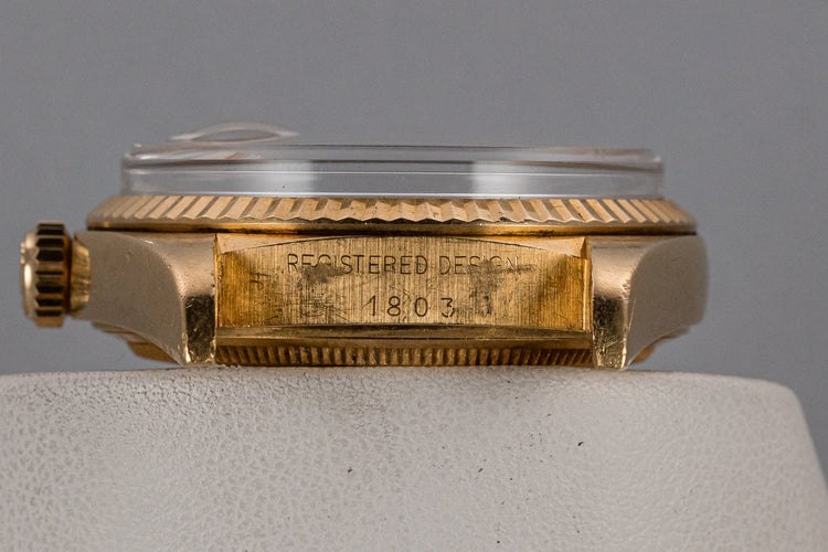 1975 Rolex 18K YG Day-Date 1803 Silver Dial