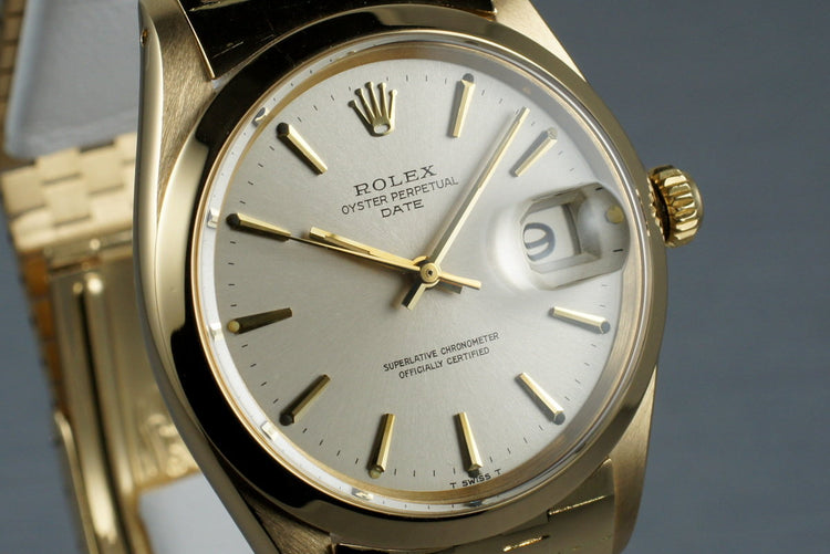 1968 Rolex 18K YG Date 1500 with Brick Bracelet