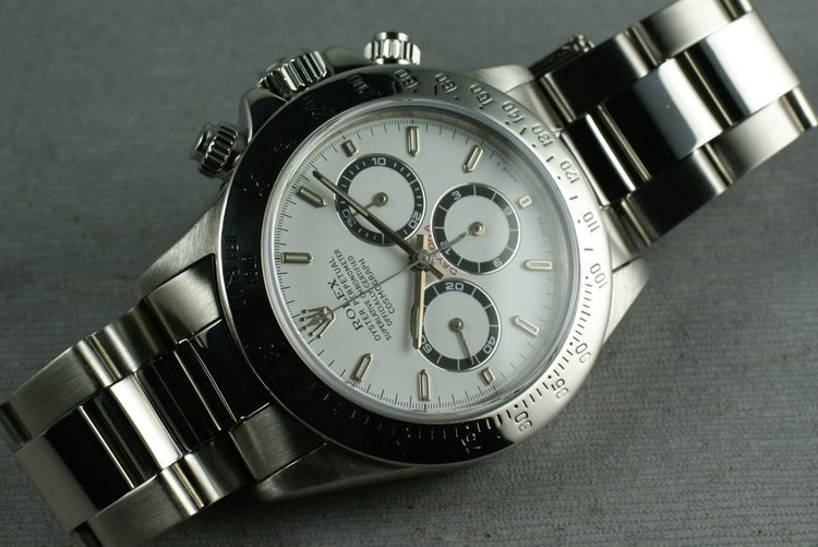 Rolex SS Zenith Daytona 16520 “white dial ” with papers