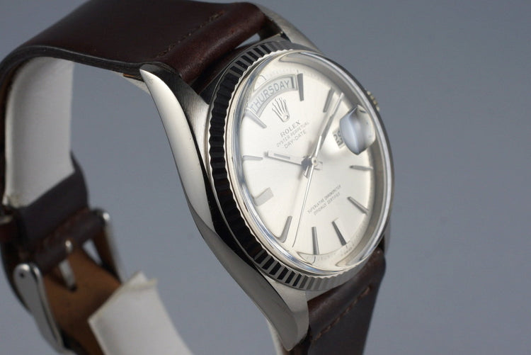 1969 Rolex WG Day-Date 1803 Silver Non-Luminous Dial with RSC Papers
