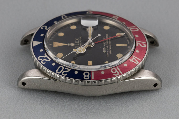 1963 Rolex GMT-Master 1675 Pointed Crown Guard Case with Gilt Dial