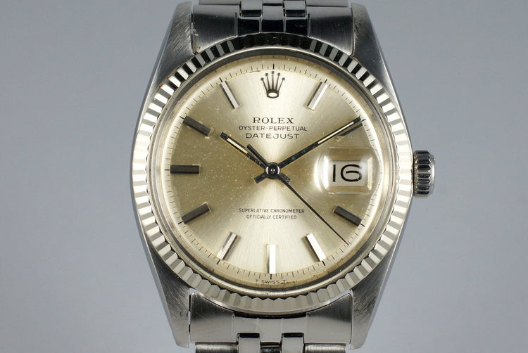 1966 Rolex DateJust 1601 Non-Luminous Silver Dial