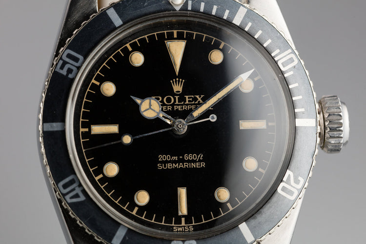 1958 Rolex Submariner 5510 Big Crown with Rare "SWISS" Only Gilt Tritium Dial and Service Papers