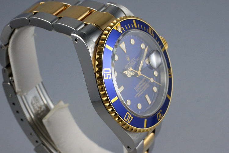 1995 Rolex Two Tone Blue Submariner 16613