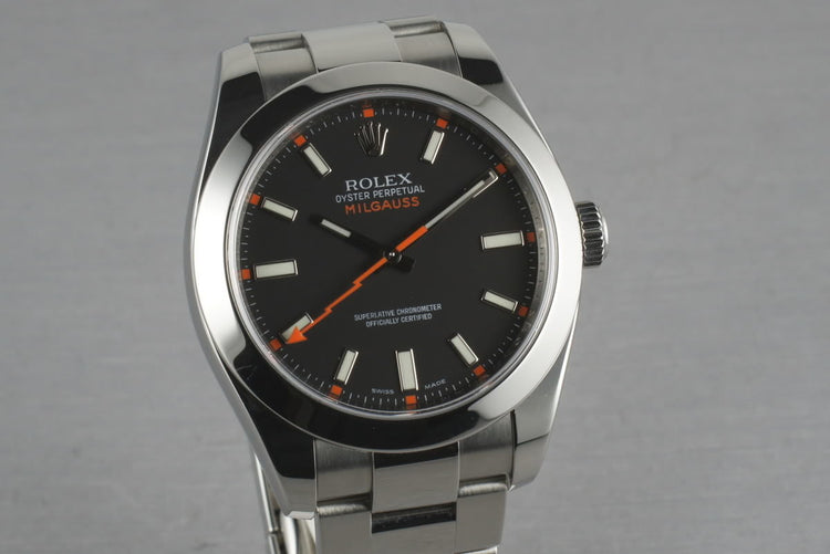 Rolex Milgauss BLACK Dial 116400 with Box and Papers