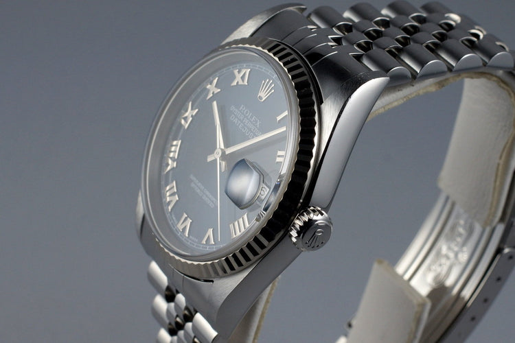 2001 Rolex DateJust 16234 Blue Roman Dial