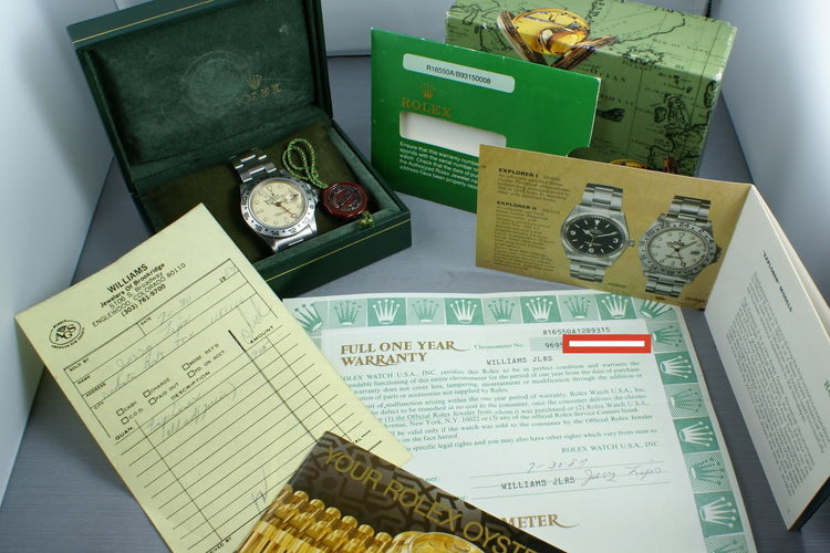 Rolex Explorer II 16550 Cream Dial with Papers