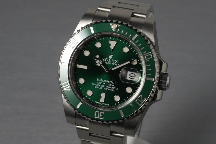 2013 Rolex Green Submariner 116610LV with Box and Papers
