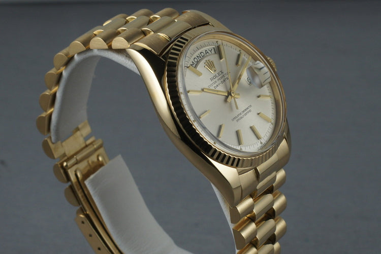 Rolex Vintage 18K YG Day Date 1803 Silver Dial and President Bracelet